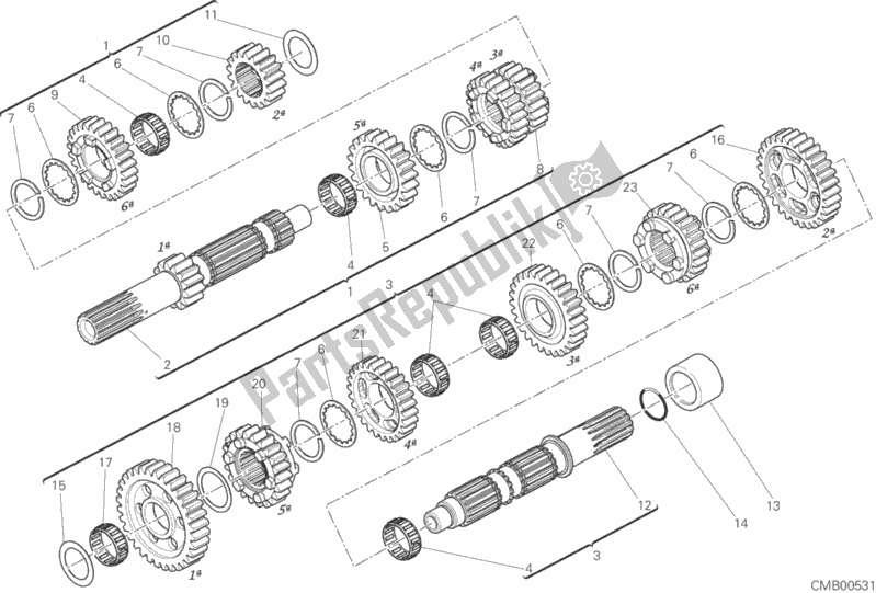 Alle onderdelen voor de Versnellingsbak van de Ducati Multistrada 1260 Enduro Thailand 2019